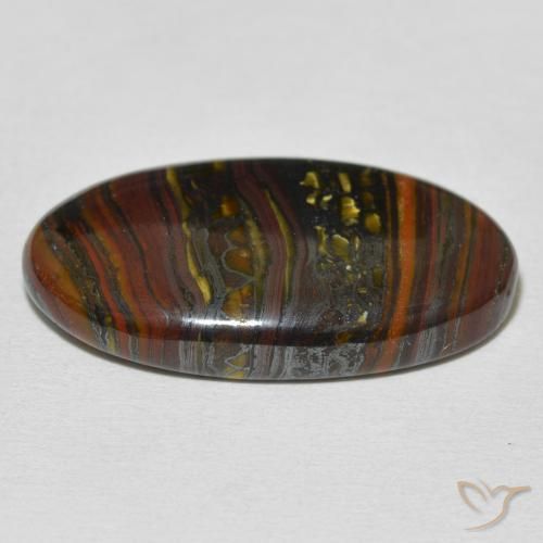 Matrice di occhio di tigre Multicolore naturale da 31.84 ct, Ovale, Opaco