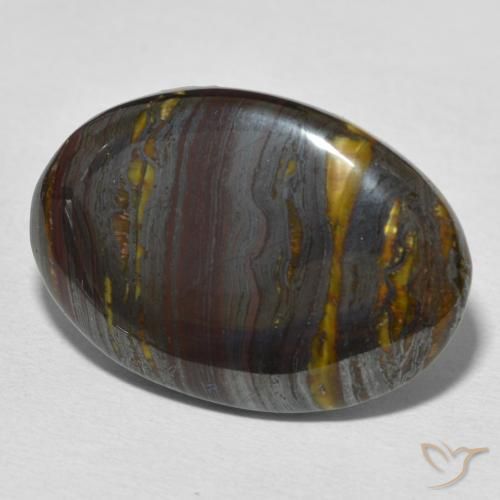Matrice di occhio di tigre Multicolore naturale da 25.59 ct, Ovale, Opaco