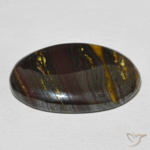 Matrice di occhio di tigre Multicolore naturale da 25.59 ct, Ovale, Opaco