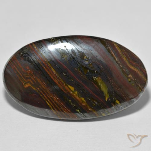 67.95ct Naturale Multicolore Matrice di occhio di tigre, Ovale, Opaco