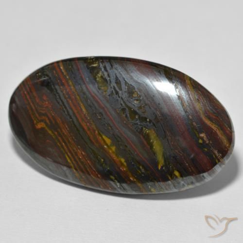 Matrice di occhio di tigre Multicolore naturale da 67.95 ct, Ovale, Opaco
