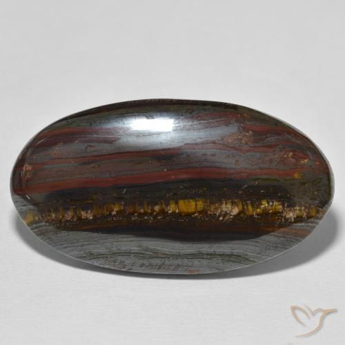 59.32ct Naturale Multicolore Matrice di occhio di tigre, Ovale, Opaco