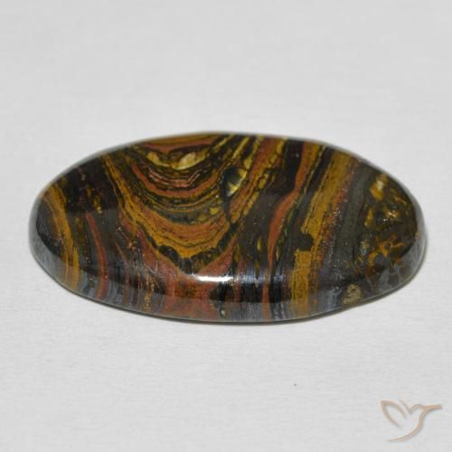Matrice di occhio di tigre Multicolore naturale da 29.95 ct, Ovale, Opaco