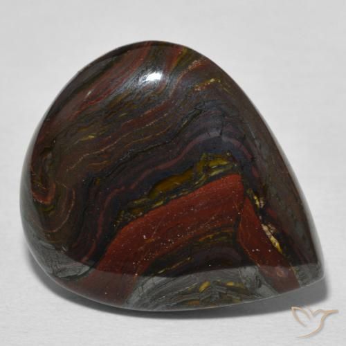 Matrice di occhio di tigre Multicolore naturale da 21.77 ct, Forma a pera, Opaco