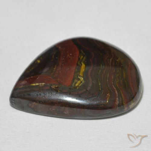 Matrice di occhio di tigre Multicolore naturale da 21.77 ct, Forma a pera, Opaco