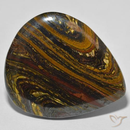 70.11ct Naturale Multicolore Matrice di occhio di tigre, Forma a pera, Opaco