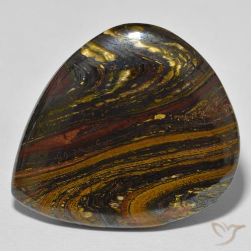 Matrice di occhio di tigre Multicolore naturale da 70.11 ct, Forma a pera, Opaco