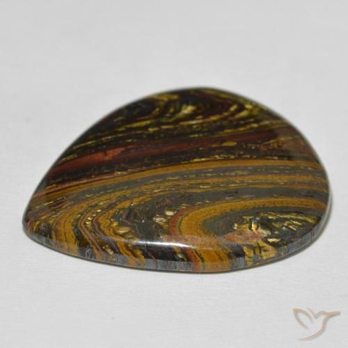 Matrice di occhio di tigre Multicolore naturale da 70.11 ct, Forma a pera, Opaco