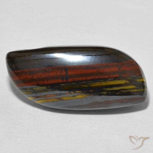 18.34ct Naturale Multicolore Matrice di occhio di tigre, Taglio a fantasia, Opaco