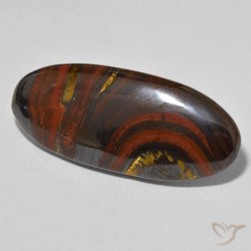 Matrice di occhio di tigre Multicolore naturale da 26.75 ct, Ovale, Opaco