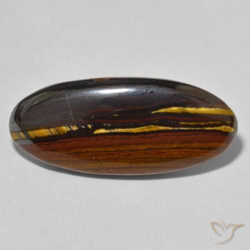 19.61ct Naturale Multicolore Matrice di occhio di tigre, Ovale, Opaco