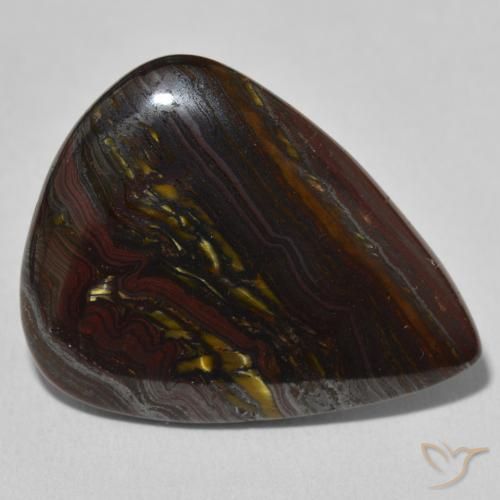 22.93ct Naturale Multicolore Matrice di occhio di tigre, Forma a pera, Opaco