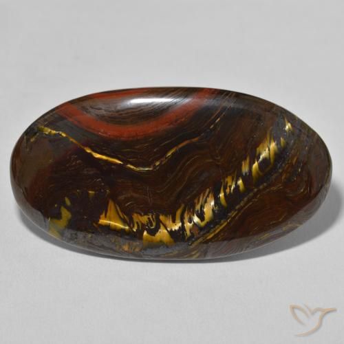 62.71ct Naturale Multicolore Matrice di occhio di tigre, Ovale, Opaco