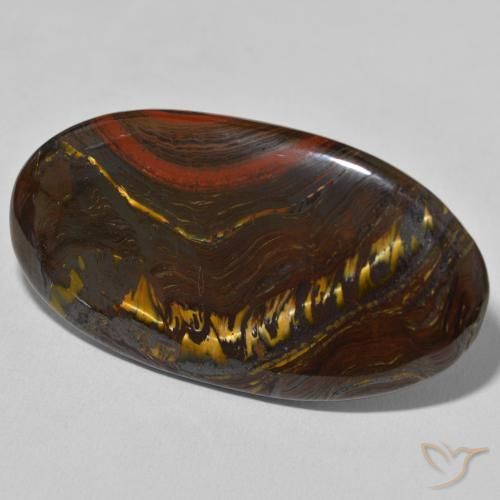 Matrice di occhio di tigre Multicolore naturale da 62.71 ct, Ovale, Opaco