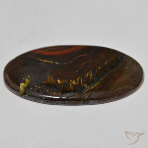 Matrice di occhio di tigre Multicolore naturale da 62.71 ct, Ovale, Opaco
