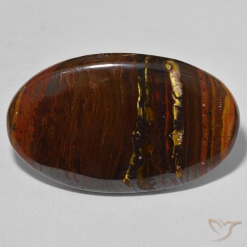 55.70ct Naturale Multicolore Matrice di occhio di tigre, Ovale, Opaco