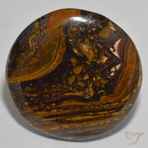 52.68ct Naturale Multicolore Matrice di occhio di tigre, Rotondo, Opaco