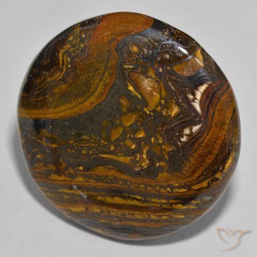 Matrice di occhio di tigre Multicolore naturale da 52.68 ct, Rotondo, Opaco