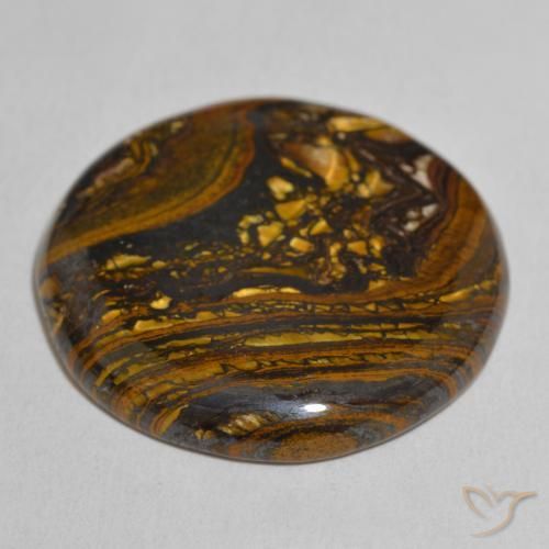 Matrice di occhio di tigre Multicolore naturale da 52.68 ct, Rotondo, Opaco