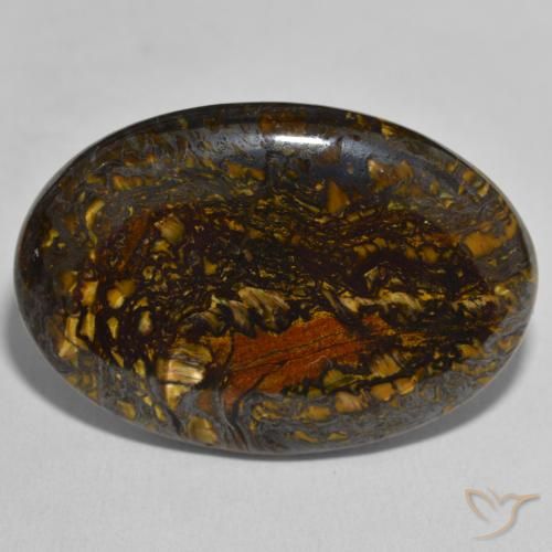 45.55ct Naturale Multicolore Matrice di occhio di tigre, Ovale, Opaco