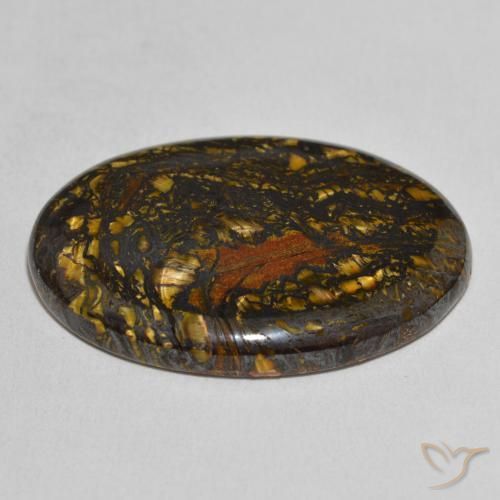 Matrice di occhio di tigre Multicolore naturale da 45.55 ct, Ovale, Opaco