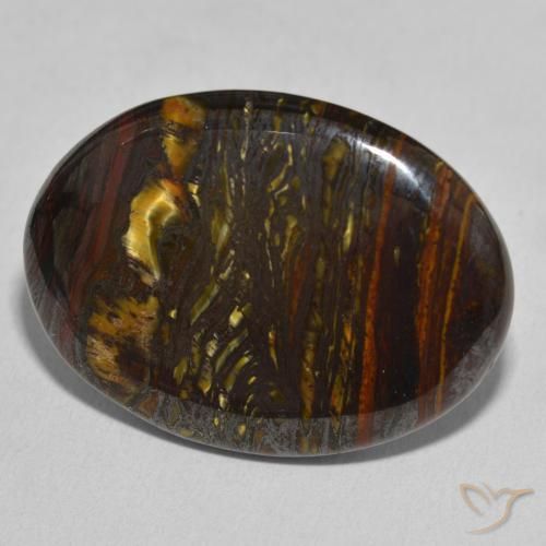 Matrice di occhio di tigre Multicolore naturale da 29.37 ct, Ovale, Opaco