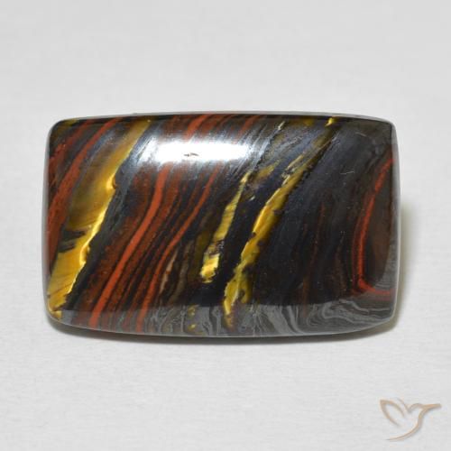 Matrice di occhio di tigre Multicolore naturale da 17.51 ct, Cuscino, Opaco