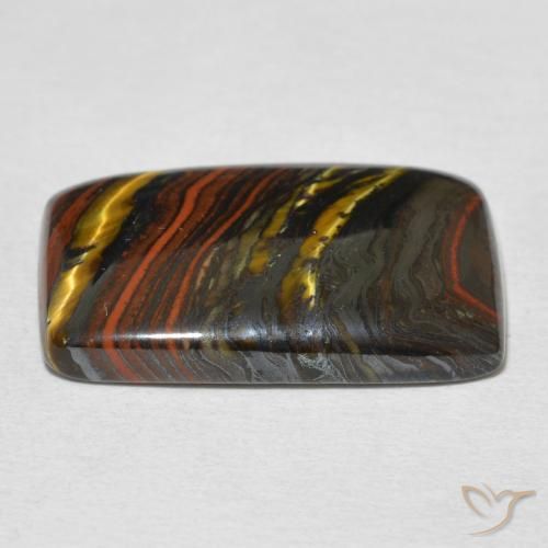 Matrice di occhio di tigre Multicolore naturale da 17.51 ct, Cuscino, Opaco