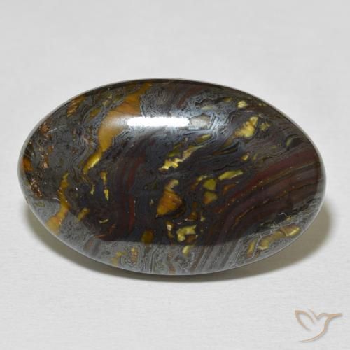 26.41ct Naturale Multicolore Matrice di occhio di tigre, Ovale, Opaco