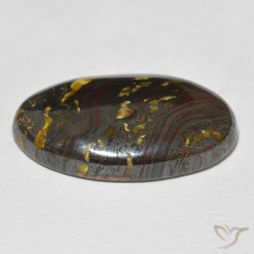Matrice di occhio di tigre Multicolore naturale da 26.41 ct, Ovale, Opaco