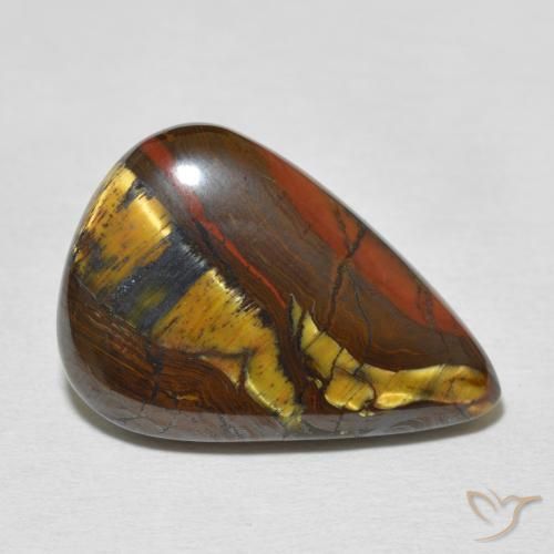 Matrice di occhio di tigre Multicolore naturale da 16.40 ct, Forma a pera, Opaco