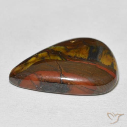 Matrice di occhio di tigre Multicolore naturale da 16.40 ct, Forma a pera, Opaco