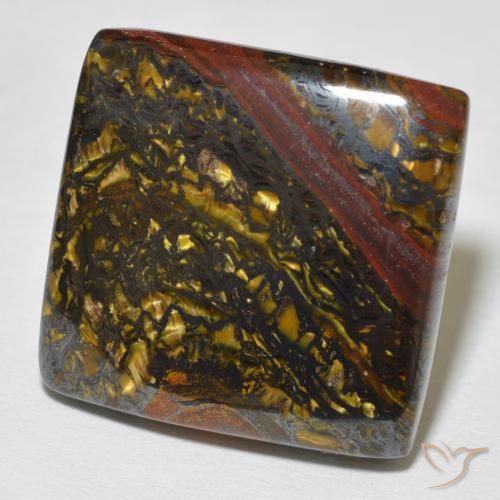 Matrice di occhio di tigre Multicolore naturale da 41.55 ct, Quadrato, Opaco