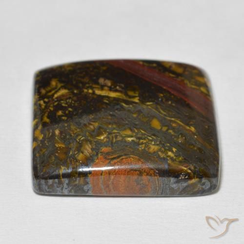Matrice di occhio di tigre Multicolore naturale da 41.55 ct, Quadrato, Opaco