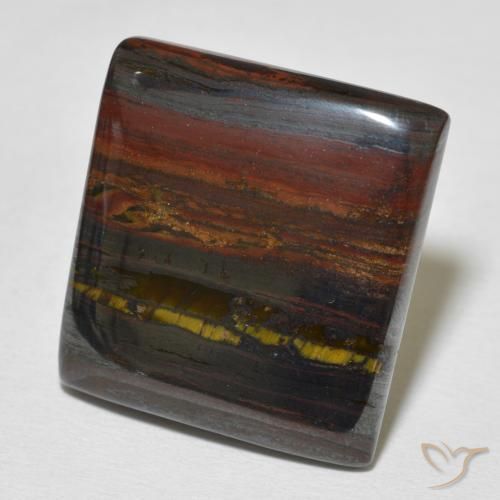 Matrice di occhio di tigre Multicolore naturale da 31.35 ct, Taglio a baguette, Opaco