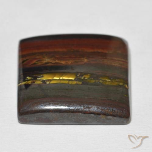 Matrice di occhio di tigre Multicolore naturale da 31.35 ct, Taglio a baguette, Opaco