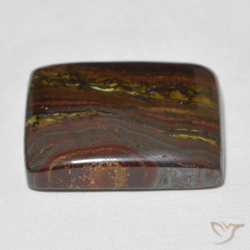 Matrice di occhio di tigre Multicolore naturale da 26.36 ct, Taglio a baguette, Opaco