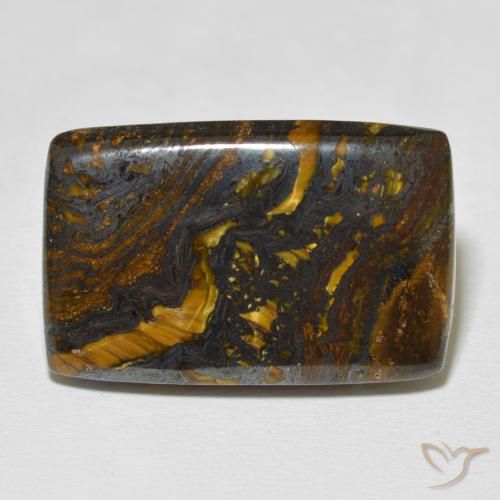 34.70ct Naturale Multicolore Matrice di occhio di tigre, Cuscino, Opaco