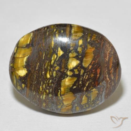 36.37ct Naturale Multicolore Matrice di occhio di tigre, Ovale, Opaco