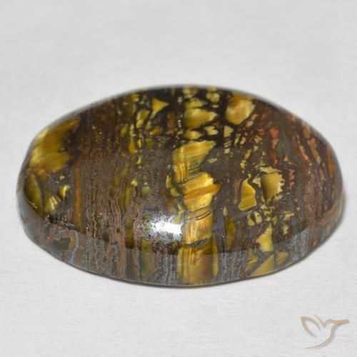 Matrice di occhio di tigre Multicolore naturale da 36.37 ct, Ovale, Opaco