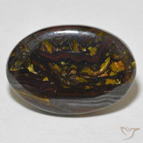 21.65ct Naturale Multicolore Matrice di occhio di tigre, Ovale, Opaco