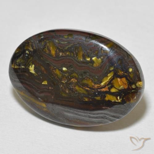 Matrice di occhio di tigre Multicolore naturale da 21.65 ct, Ovale, Opaco