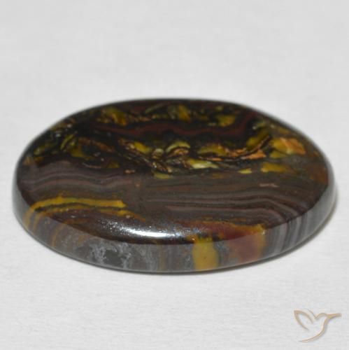 Matrice di occhio di tigre Multicolore naturale da 21.65 ct, Ovale, Opaco