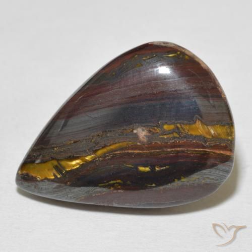 27.18ct Naturale Multicolore Matrice di occhio di tigre, Forma a pera, Opaco