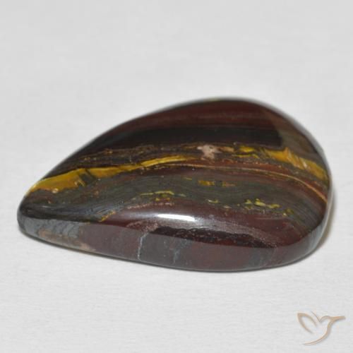 Matrice di occhio di tigre Multicolore naturale da 27.18 ct, Forma a pera, Opaco