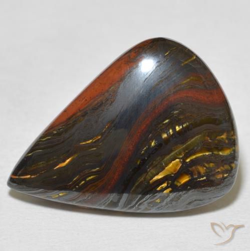 Matrice di occhio di tigre Multicolore naturale da 20.61 ct, Forma a pera, Opaco