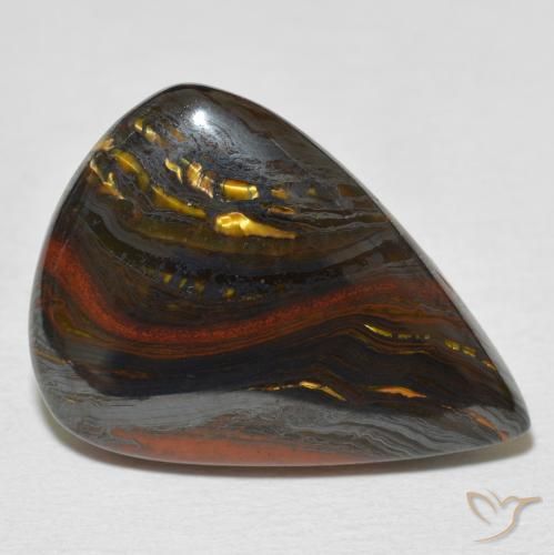 Matrice di occhio di tigre Multicolore naturale da 20.61 ct, Forma a pera, Opaco