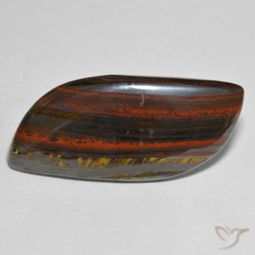 32.54ct Naturale Multicolore Matrice di occhio di tigre, Taglio a fantasia, Opaco