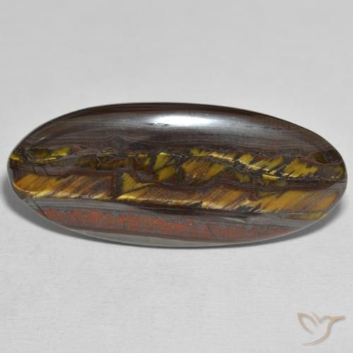 31.43ct Naturale Multicolore Matrice di occhio di tigre, Ovale, Opaco