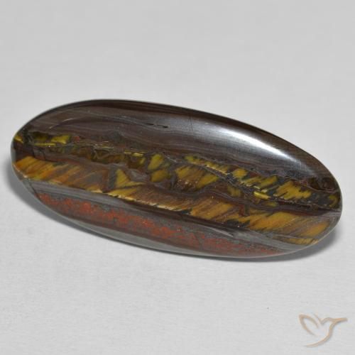 Matrice di occhio di tigre Multicolore naturale da 31.43 ct, Ovale, Opaco